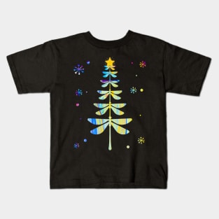 Dragonfly Christmas Tree Kids T-Shirt